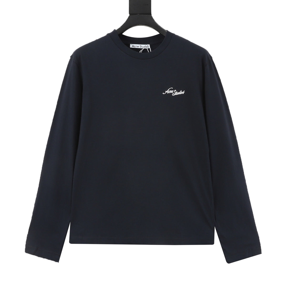Acne Studios Women's Men's Navy Script Logo Long-Sleeve T-Shirt