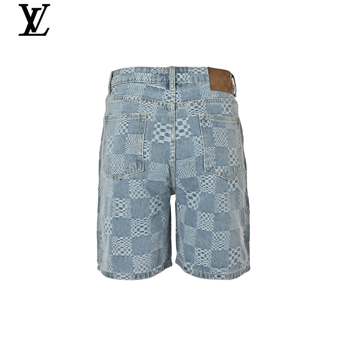 Louis Vuitton Men's Blue Damier Jacquard Denim Shorts