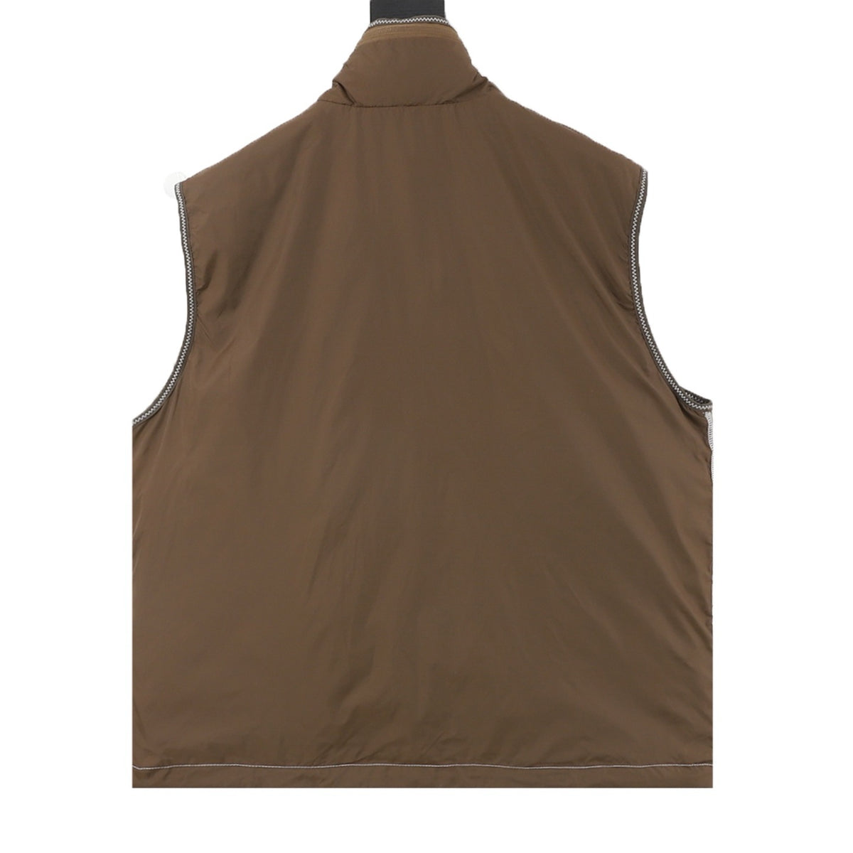 Moncler Women's Men's Brown Logo Patch Zip-Up Vest