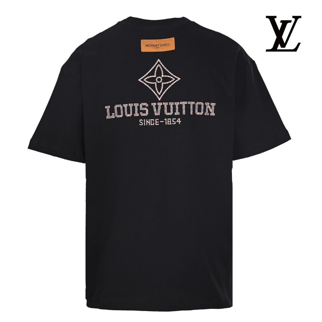 Louis Vuitton Men's Black Diamond Logo T-Shirt