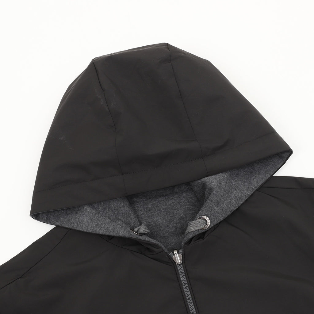 Moncler Women's Men's Black Hooded Zip-Up Jacket