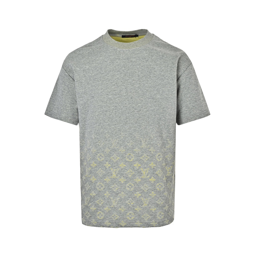 Louis Vuitton Gradient Monogram Print Short-Sleeve T-Shirt in Grey
