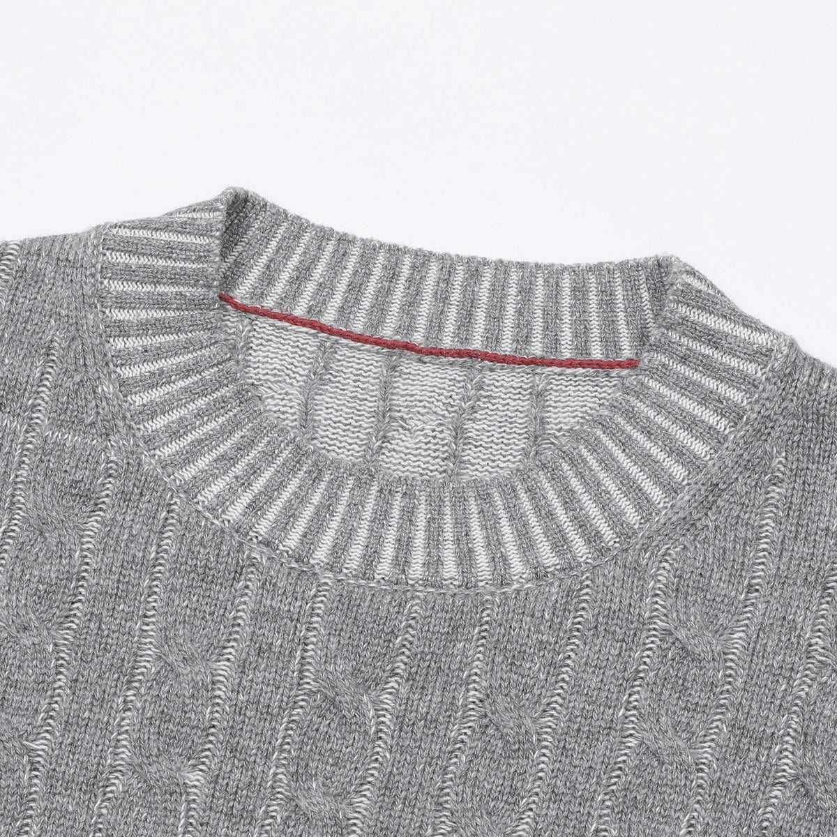 Loro Piana Women's Men's Grey Cable-Knit Crewneck Sweater