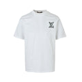 Louis Vuitton Floral LV Logo Print Short-Sleeve T-Shirt in White