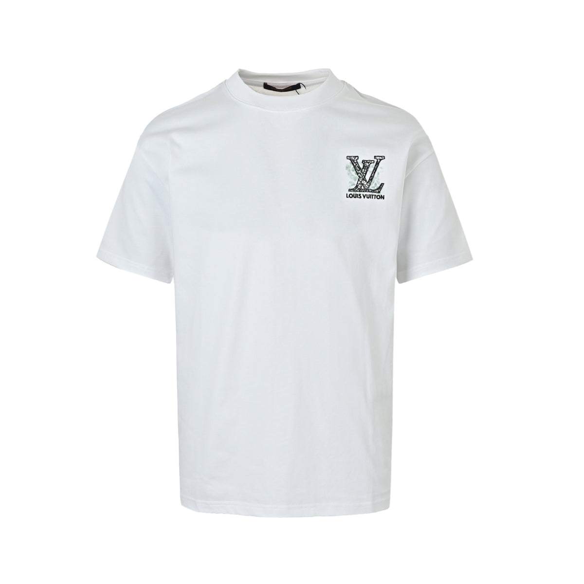 Louis Vuitton Floral LV Logo Print Short-Sleeve T-Shirt in White
