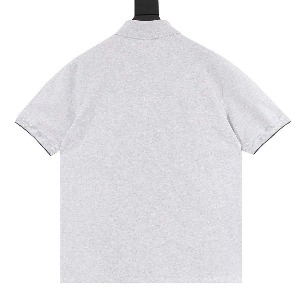 Brunello Cucinelli Small Logo Solid Color Polo Shirt
