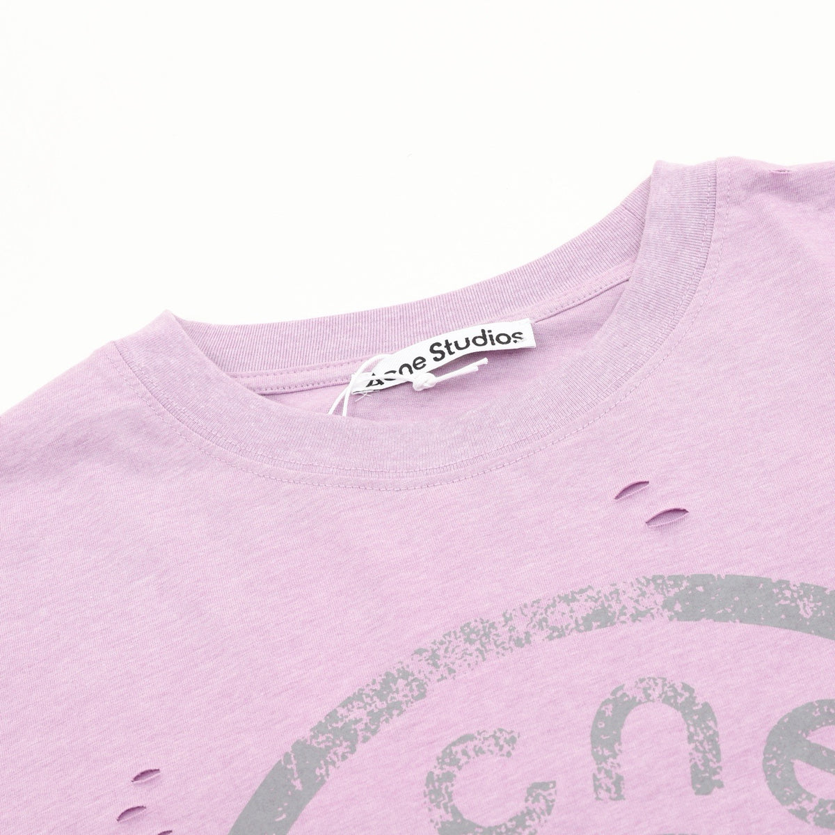 Acne Studios Women's Men's Light Purple Distressed Layered-Look Long-Sleeve T-Shirt
