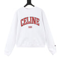CELINE Women's & Men's White Varsity Logo Crewneck Sweatshirt