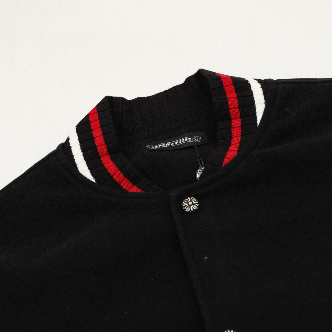 CH Horseshoe Embroidery Panel Baseball Jacket