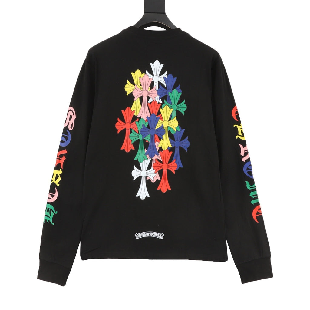 Chrome Hearts 25FW Colorful Cross Print Long Sleeve T-Shirt