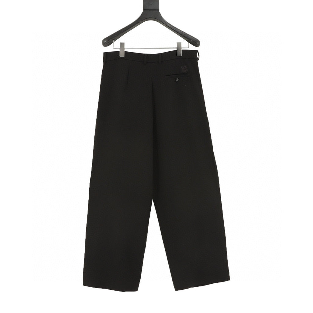 Loewe Logo Label Pleated Wide-Leg Tailored Trousers