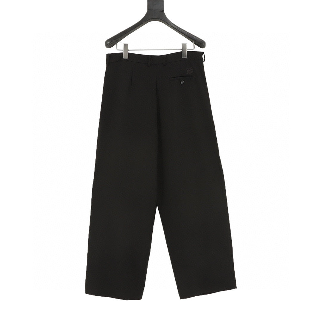 Loewe Logo Label Pleated Wide-Leg Tailored Trousers