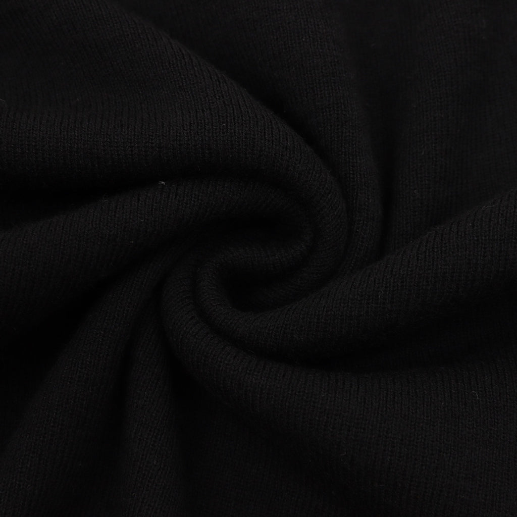 Burberry Five-Color Check Placket Wool Long Sleeve Polo Sweater | Black Relaxed Luxury Knitwear