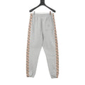 Burberry Women's & Men's Heather Grey Check Detail Drawstring Sweatpants