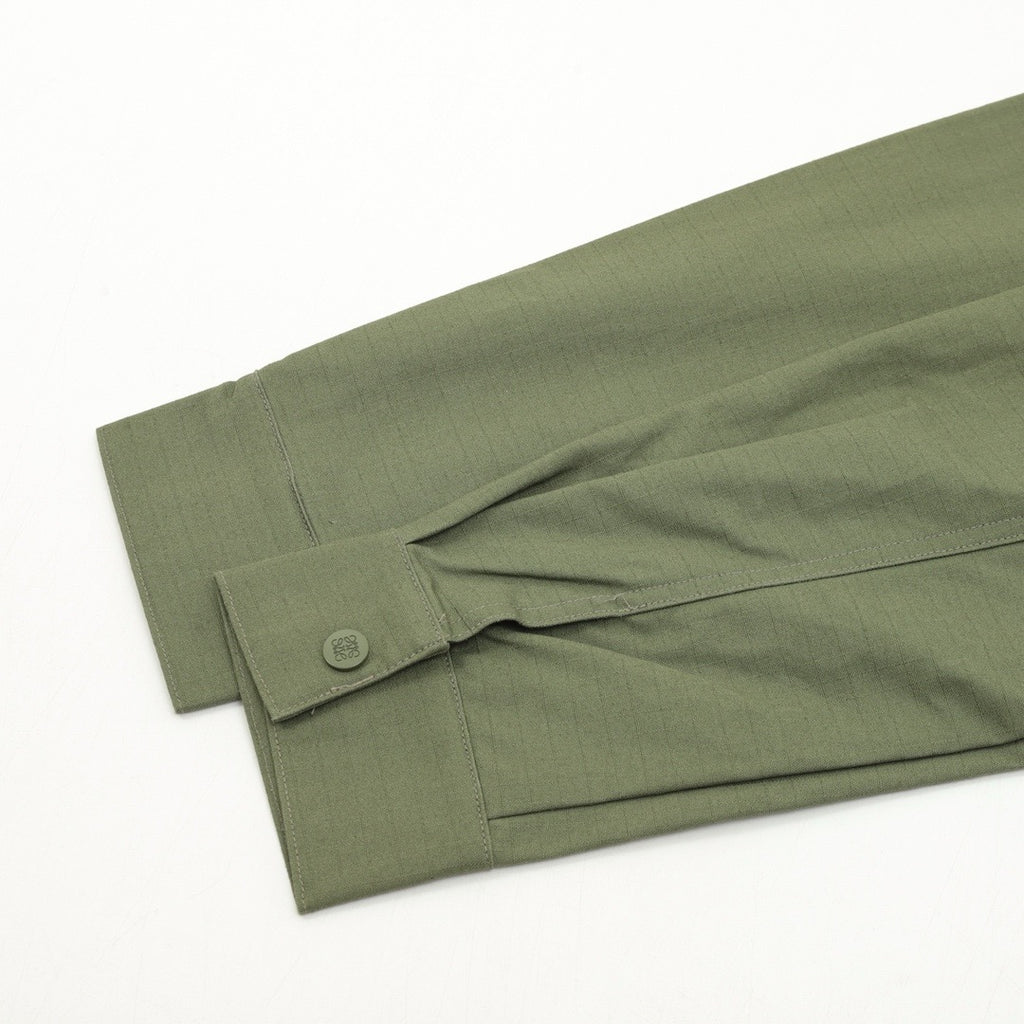 LOEWE Women's & Men's Olive Green Anagram Logo Collared Zip-Up Jacket