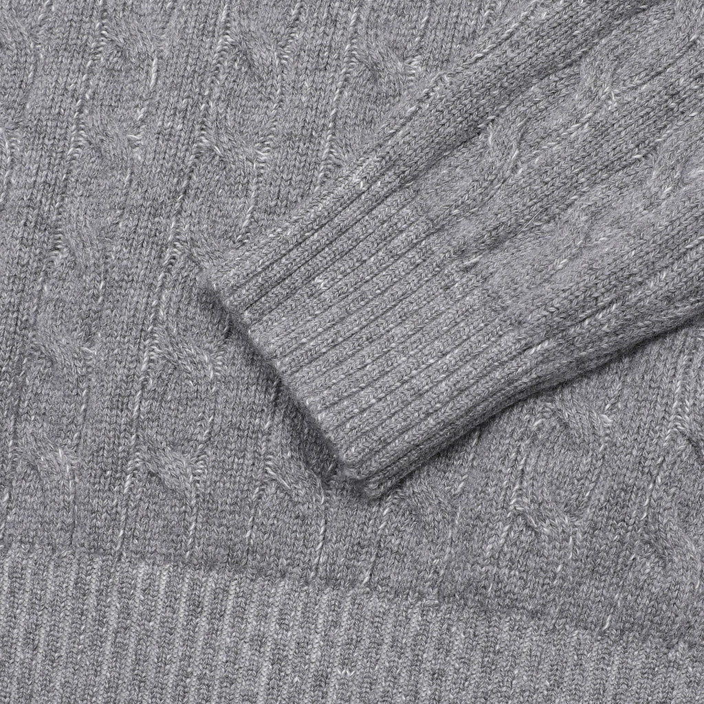 Loro Piana Women's Men's Grey Cable-Knit Crewneck Sweater