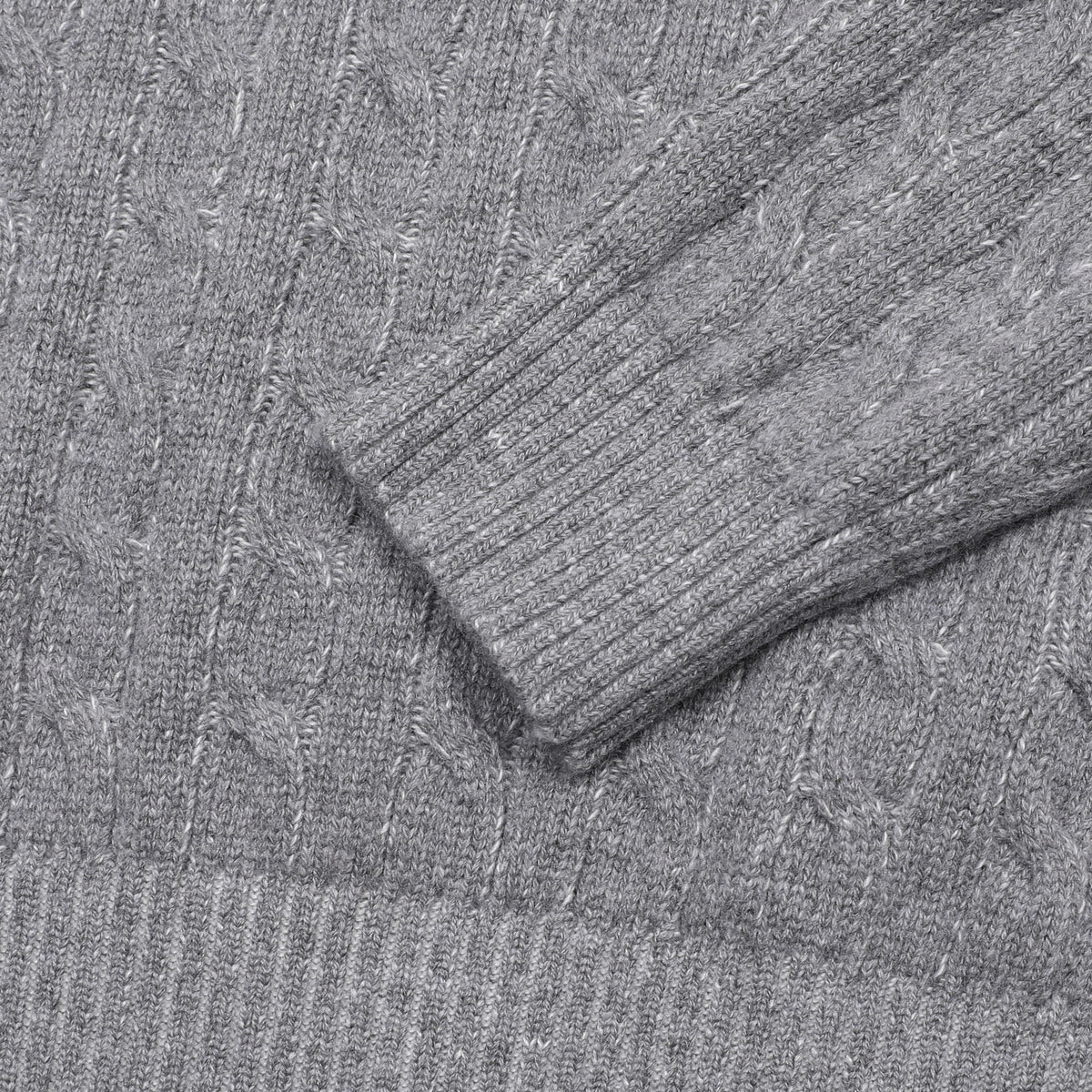Loro Piana Women's Men's Grey Cable-Knit Crewneck Sweater