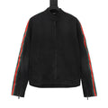 Gucci Women's & Men's Black Denim Jacket with Web Stripe Sleeves