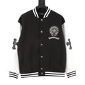 Chrome Hearts Women's Men's Black and White Horseshoe Logo Varsity Jacket
