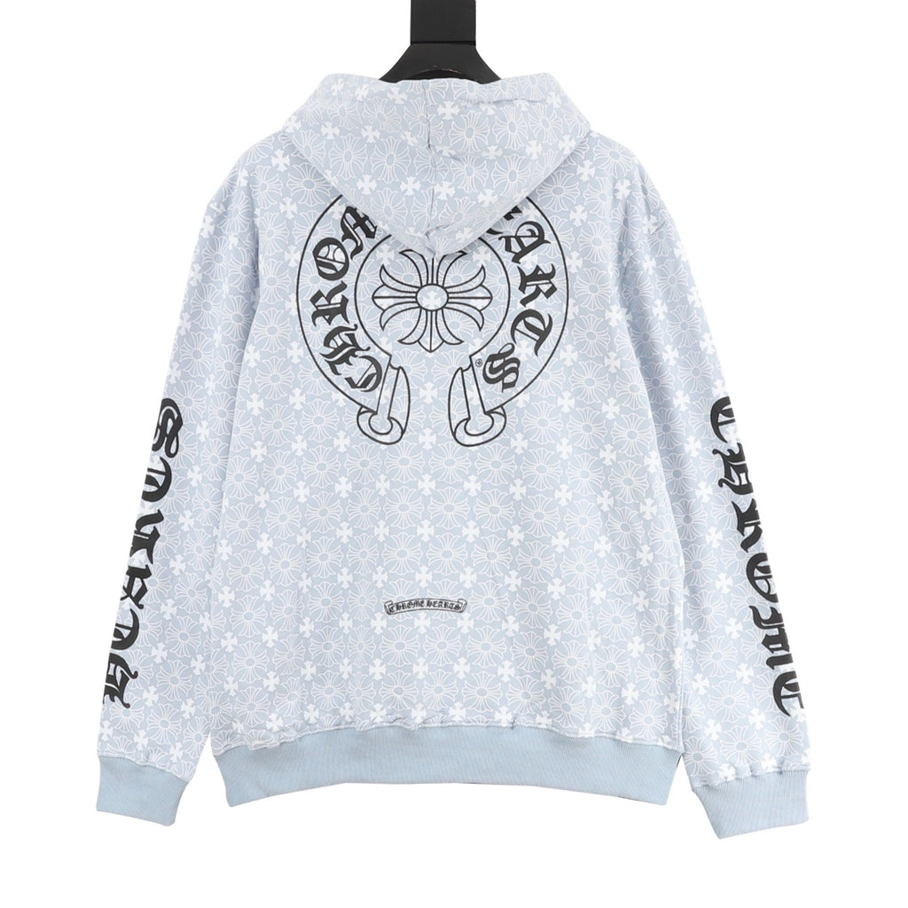 Chrome Hearts All-Over Print Zip-Up Sweatshirt Jacket