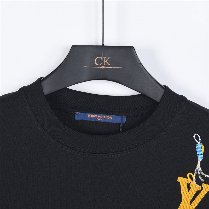 Louis Vuitton Craft Tools LV Embroidered Short-Sleeve T-Shirt in Black