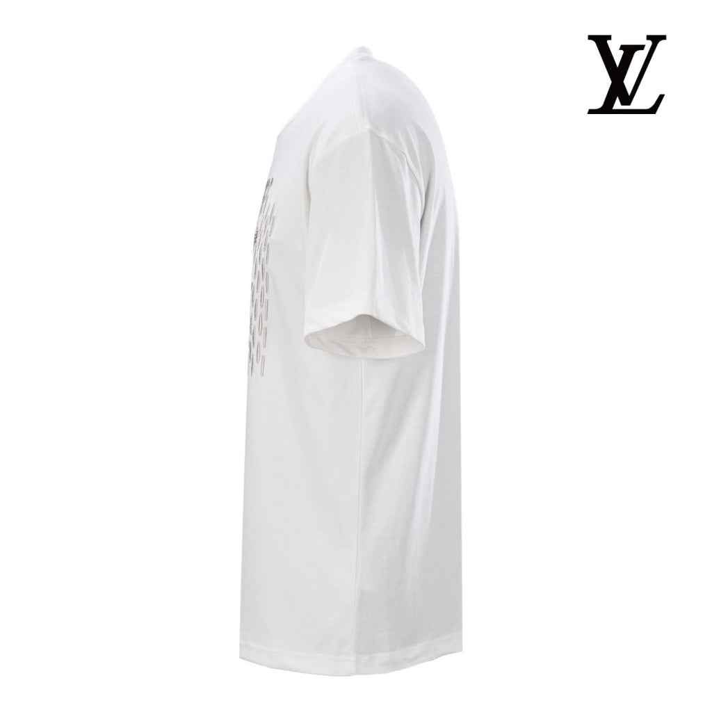 Louis Vuitton Men's White Beaded Letter T-Shirt