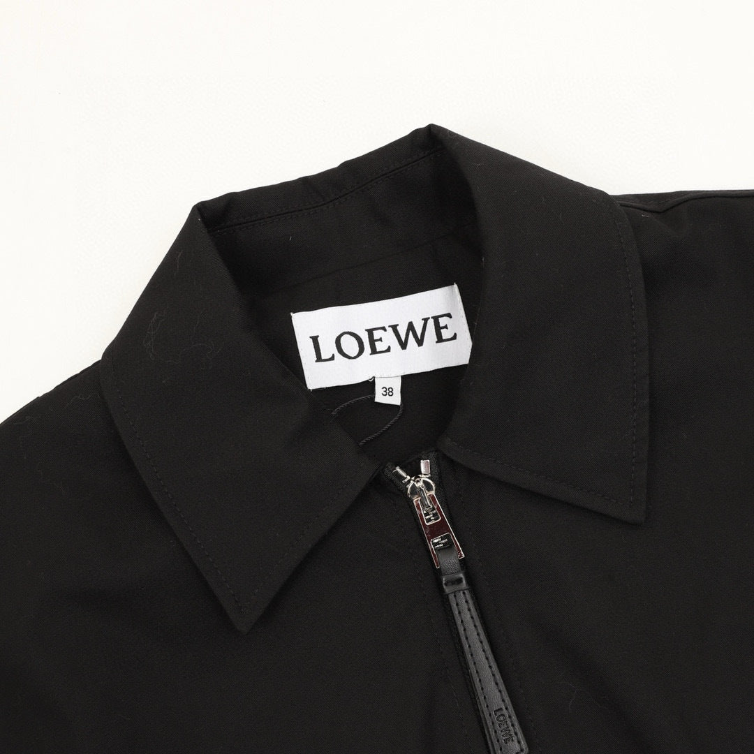 Loewe Gathered Hem Zip-Up Cropped Jacket