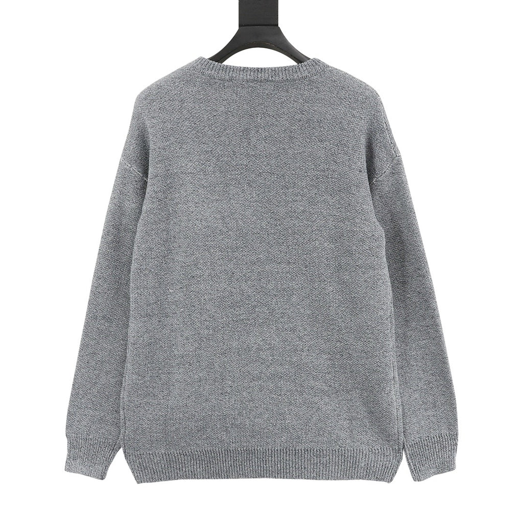 Loewe Women's Men's Grey Anagram Logo Crewneck Knit Sweater