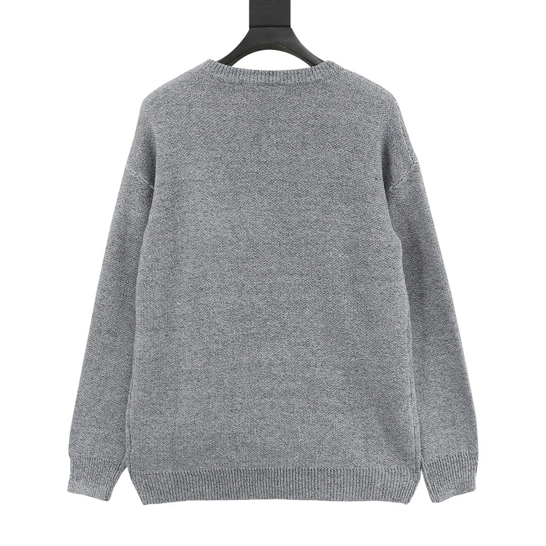 Loewe Women's Men's Grey Anagram Logo Crewneck Knit Sweater