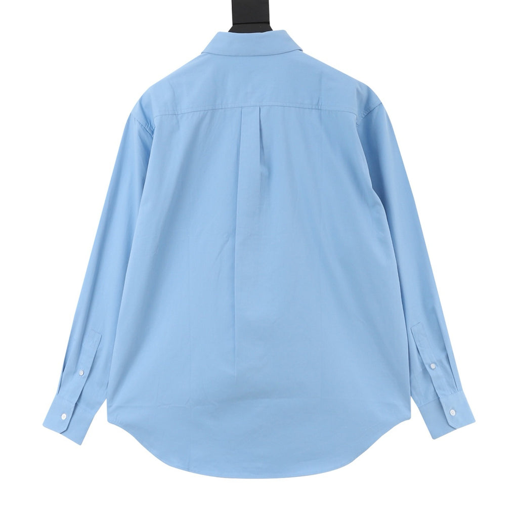 LOEWE Women's & Men's Light Blue Anagram Embroidered Long-Sleeve Shirt