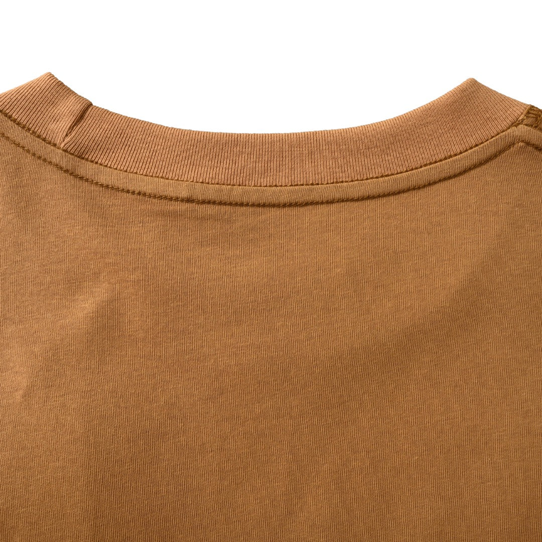 Gucci Web Logo Print Short-Sleeve T-Shirt in Camel