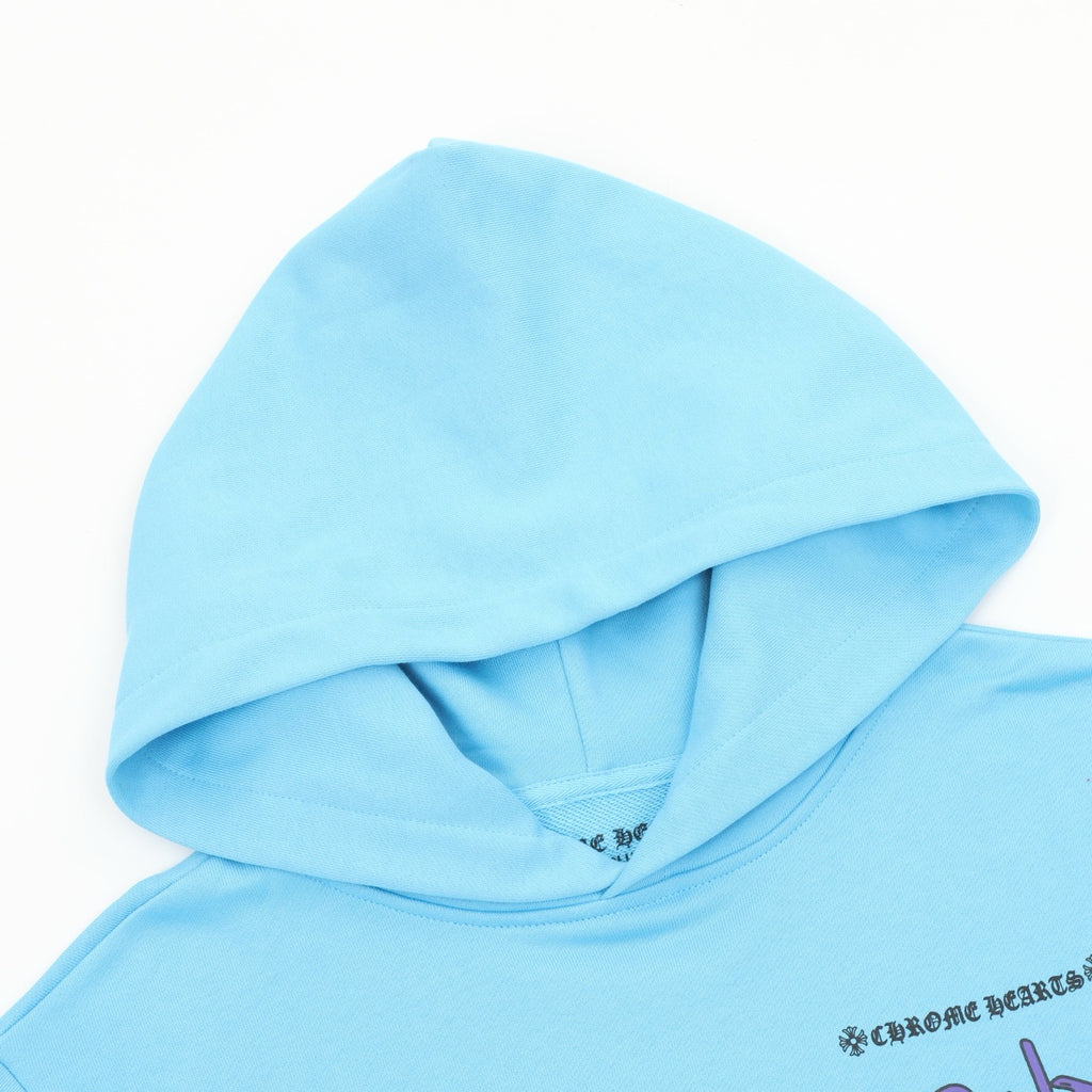 Chrome Hearts Women's Men's Light Blue Graphic Hoodie