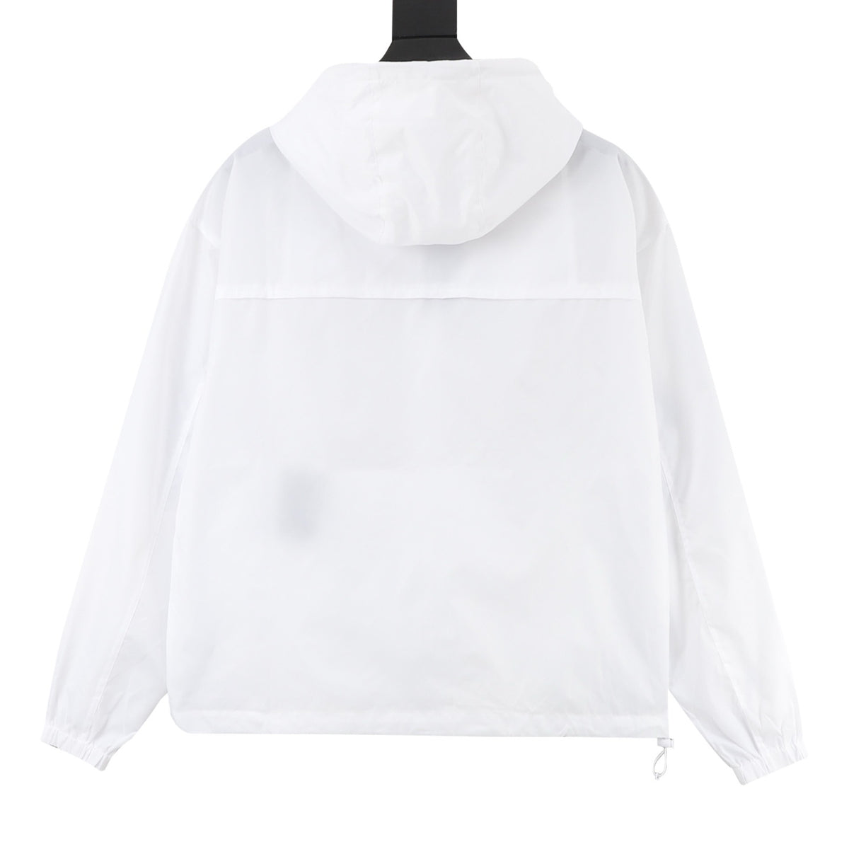 Prada Women's & Men's White Triangle Logo Hooded Windbreaker