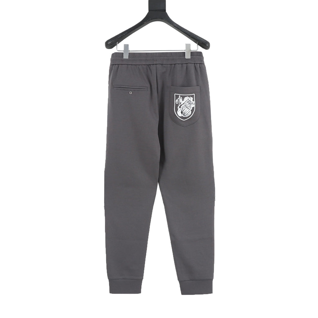 Louis Vuitton SS25 Heraldic Crest Embroidered Zip-Pocket Jogger Pants