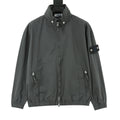 Stone Island Women's & Men's Dark Grey Compass Patch Stand-Collar Zip-Up Jacket