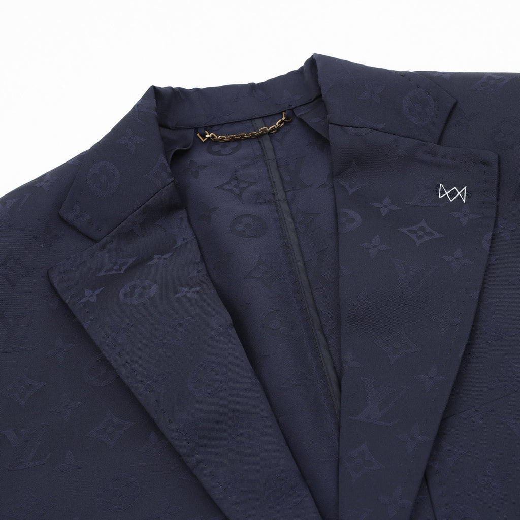 Louis Vuitton Women's Men's Navy Blue Monogram Single-Breasted Blazer