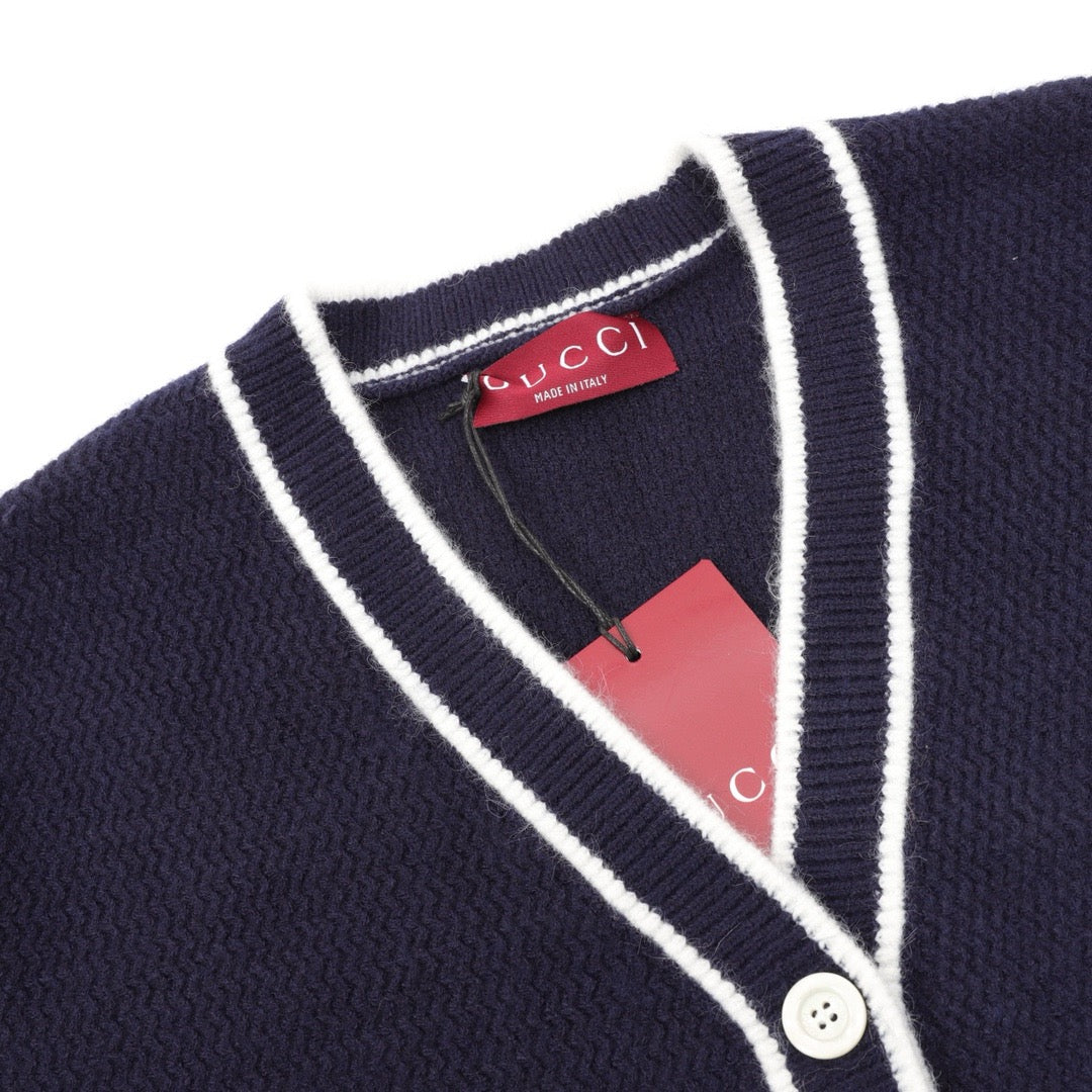 Gucci Women's Men's Navy Interlocking G Knit Cardigan