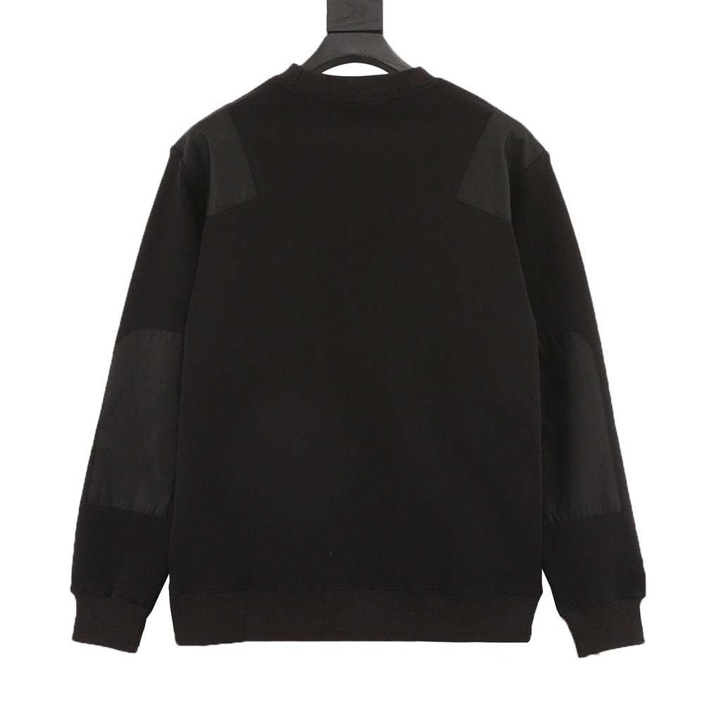 Prada Women's & Men's Black Nylon Pocket Triangle Logo Crewneck Sweatshirt