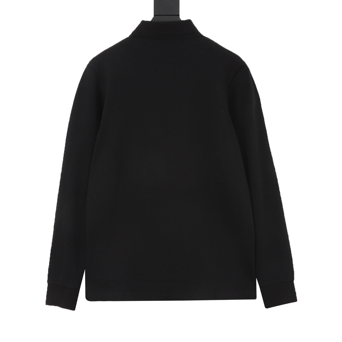 Moncler Women's Men's Black Logo Patch Long-Sleeve Polo Shirt