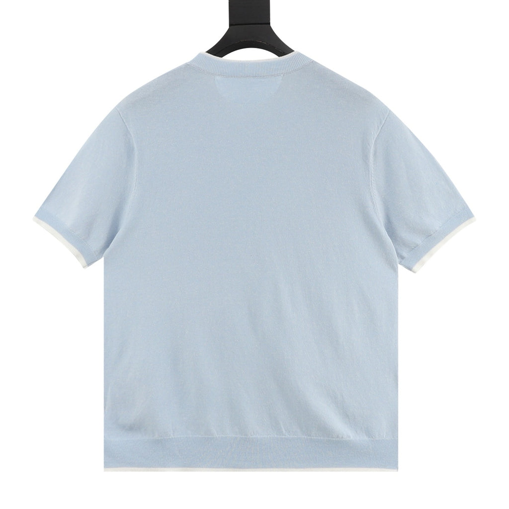 Brunello Cucinelli Layered Look Two-in-One Knit Short-Sleeve T-Shirt