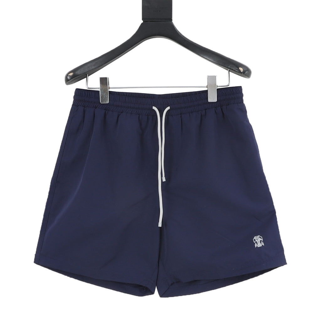 Brunello Cucinelli Small Logo Embroidered Beach Shorts
