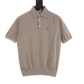 Brunello Cucinelli Solid Color Embroidered Logo Polo Shirt