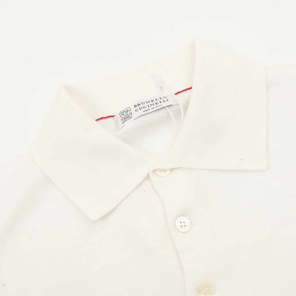 Brunello Cucinelli Solid Color Embroidered Logo Polo Shirt