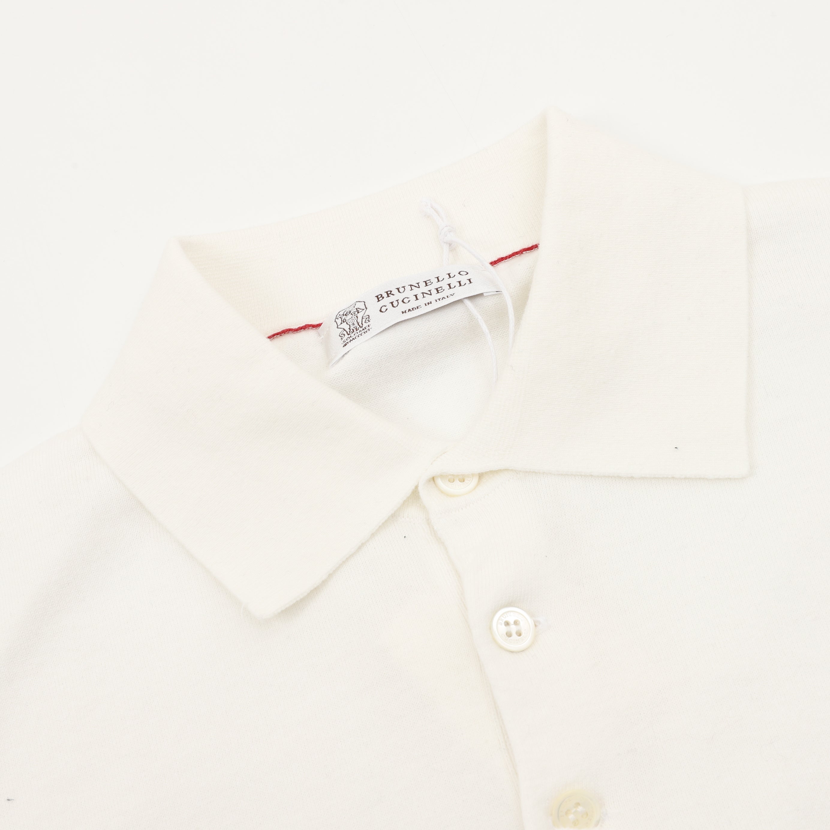 Brunello Cucinelli Solid Color Embroidered Logo Polo Shirt