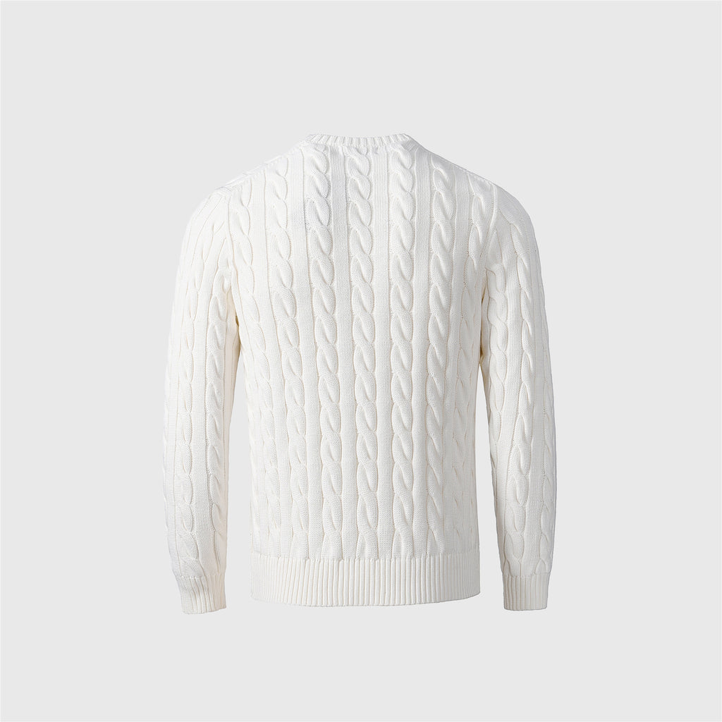 Polo Ralph Lauren Women's Men's White Cable Knit Crewneck Sweater