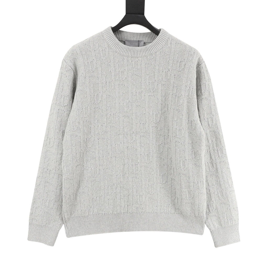 Dior CD Oblique Jacquard Knit Sweater | Crewneck Luxury Casual Top