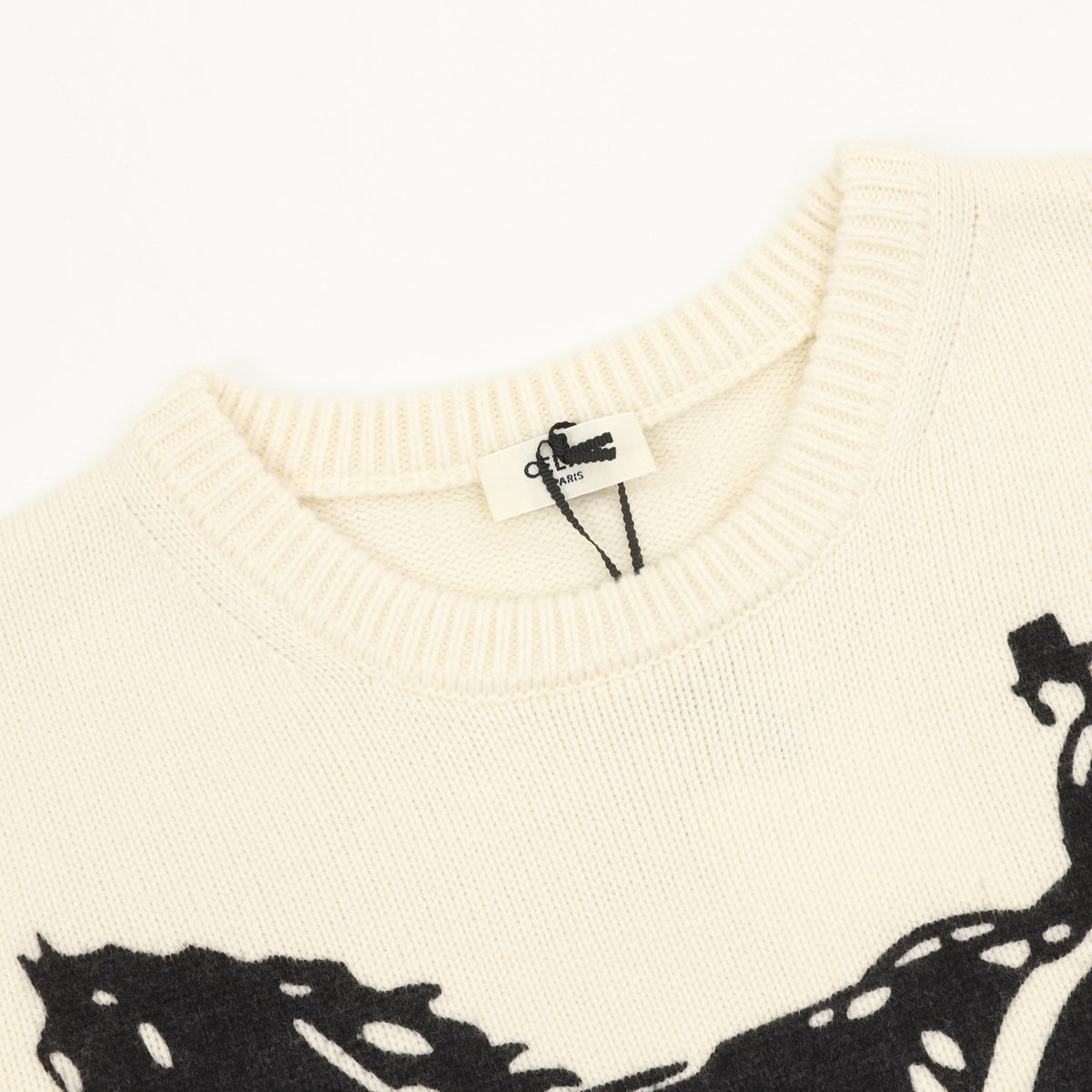 CELINE Women's & Men's Cream Horse Carriage Logo Crewneck Sweater