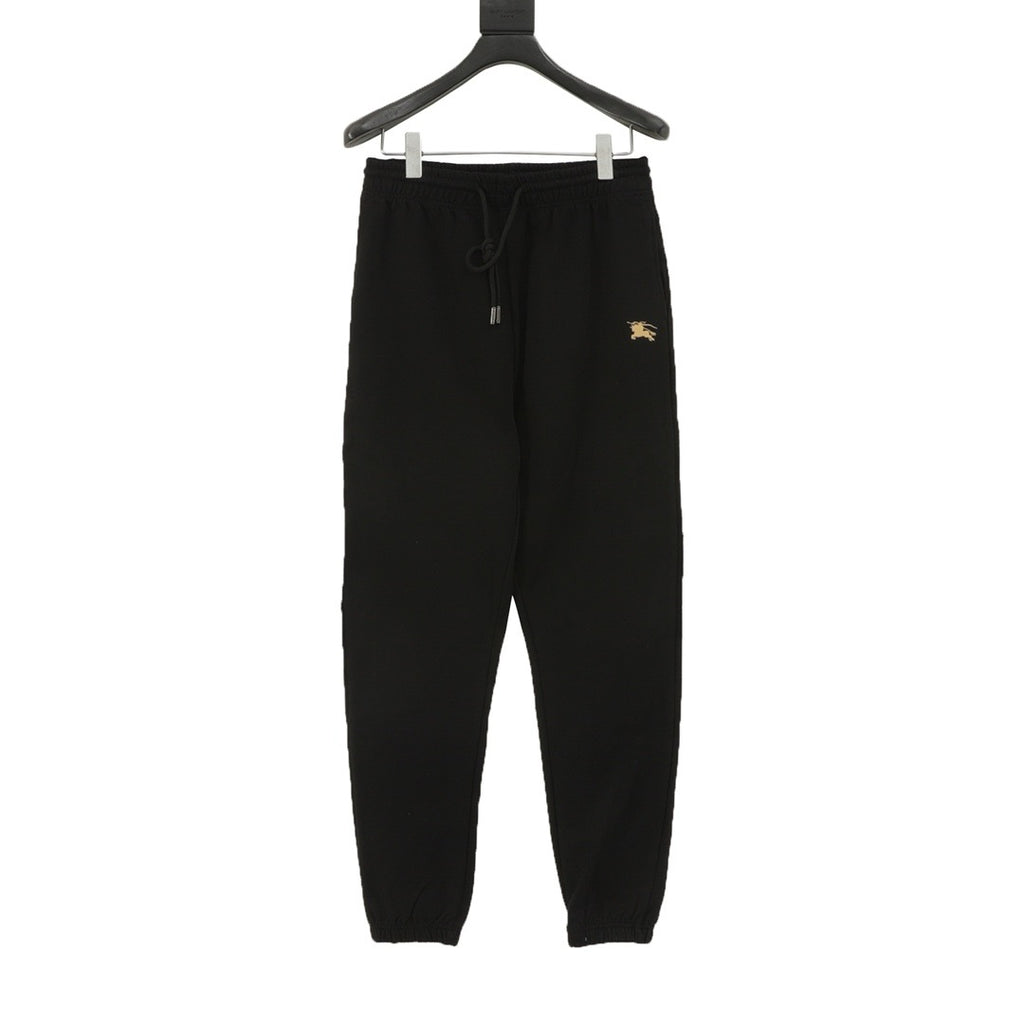 Burberry Women's & Men's Black Small Equestrian Logo Drawstring Jogger Pants