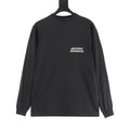 Balenciaga Masking Tape Plastisol Print Long Sleeve T-Shirt | Black Oversized Luxury Streetwear