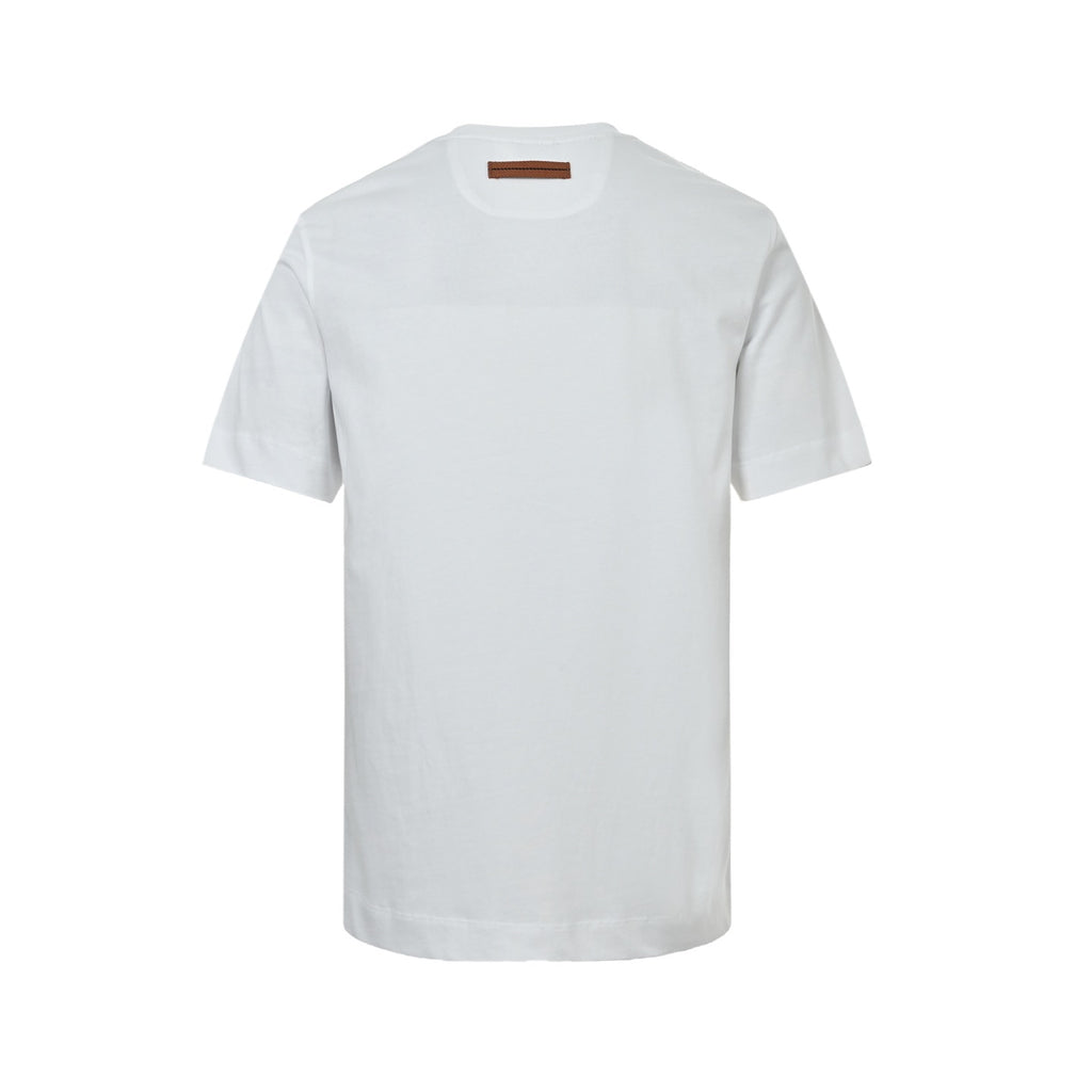 Zegna Men's White Logo Print Short-Sleeve T-Shirt